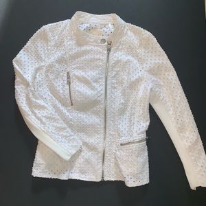 Rebecca Taylor Punched Denim Moto Jacket